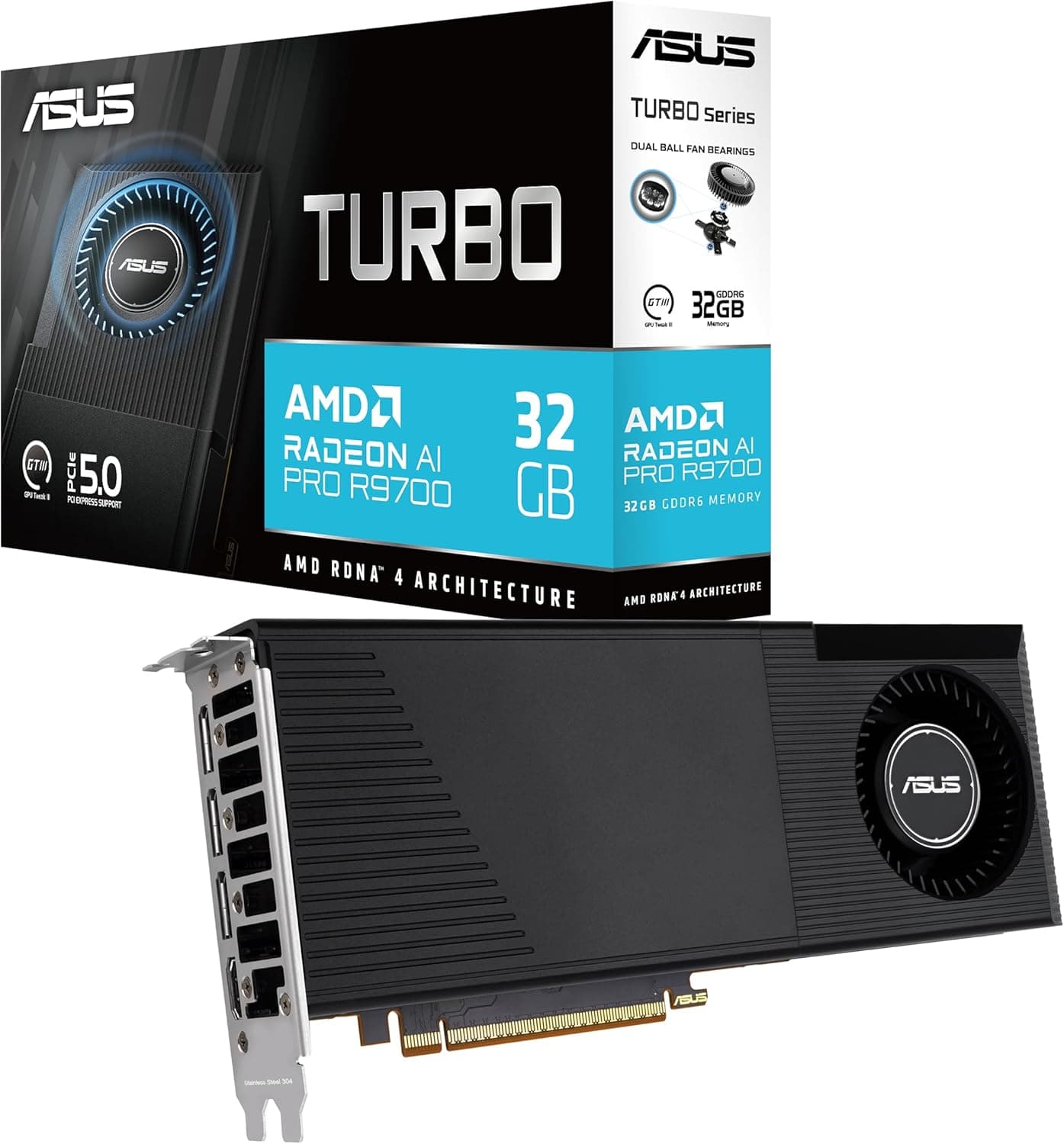ASUS Radeon RX 7600 & AI PRO Grafikkarte | 8GB & 32GB GDDR6 | PCIe Dual & Blower Design - Workstation AI PRO