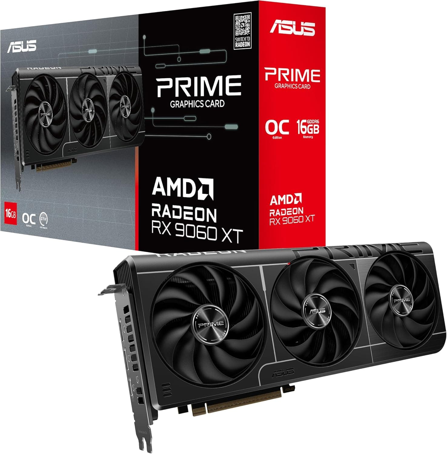 ASUS Dual Radeon RX 9060 XT 16G (Standard Edition, OC Edition) — 16G GDDR6, PCIe 5.0, HDMI 2.1b, DisplayPort 2.1a - ASUS Dual Radeon RX 9060 XT 16G OC