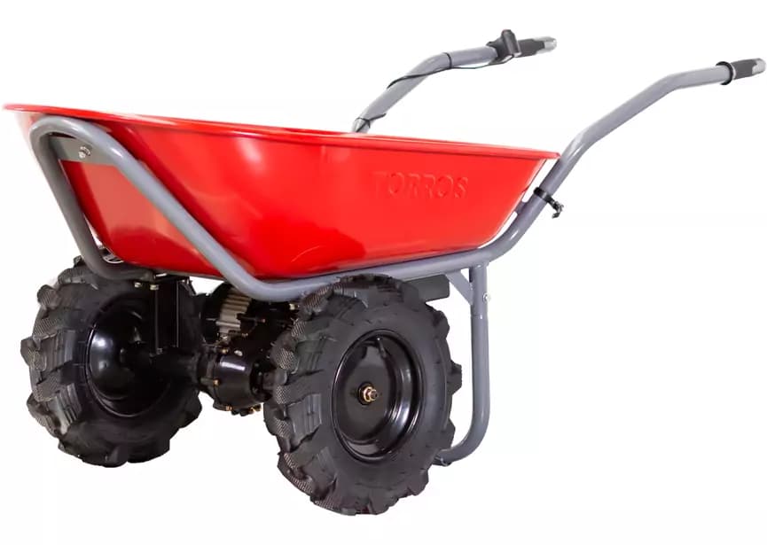 Brouette Électrique 2 Roues Motrices 100l 260kg - Batterie 40v / 6ah