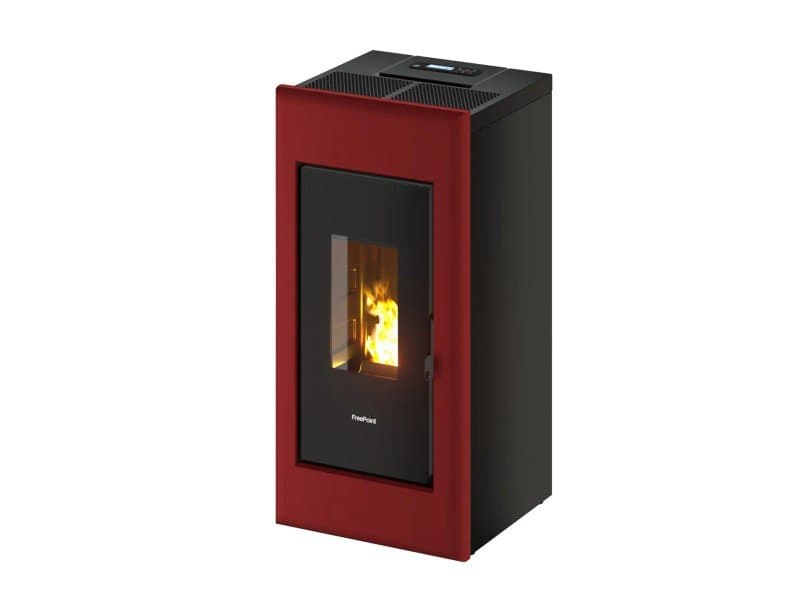 Freepoint Pelletofen One Airtight Stahl Bordeaux 7 kW