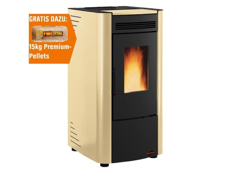 Firefix Pelletofen Ketty Stahl Schwarz-Beige 6,3 kW