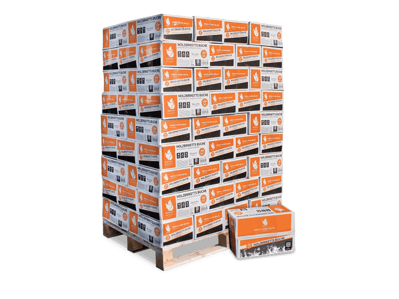 Heizfuxx Nestro M Holzbriketts Hartholz im Karton 12kg x 81 Karton 972kg Palette