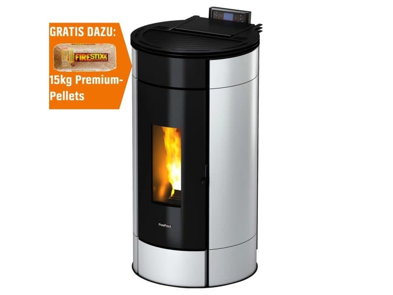 Freepoint Pelletofen Globe Stahl Weiß 10,5 kW mit Automatik