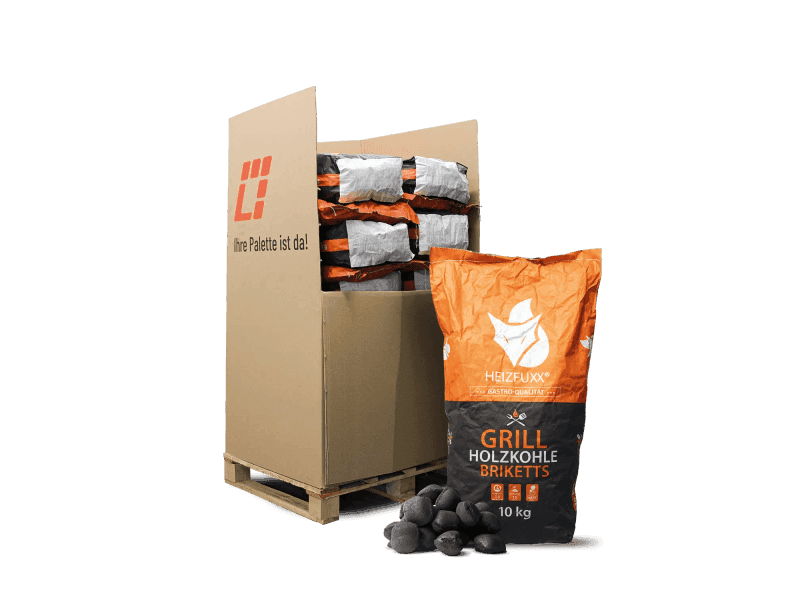 Heizfuxx Grillbriketts 10kg x 20 Sack 200kg Palette
