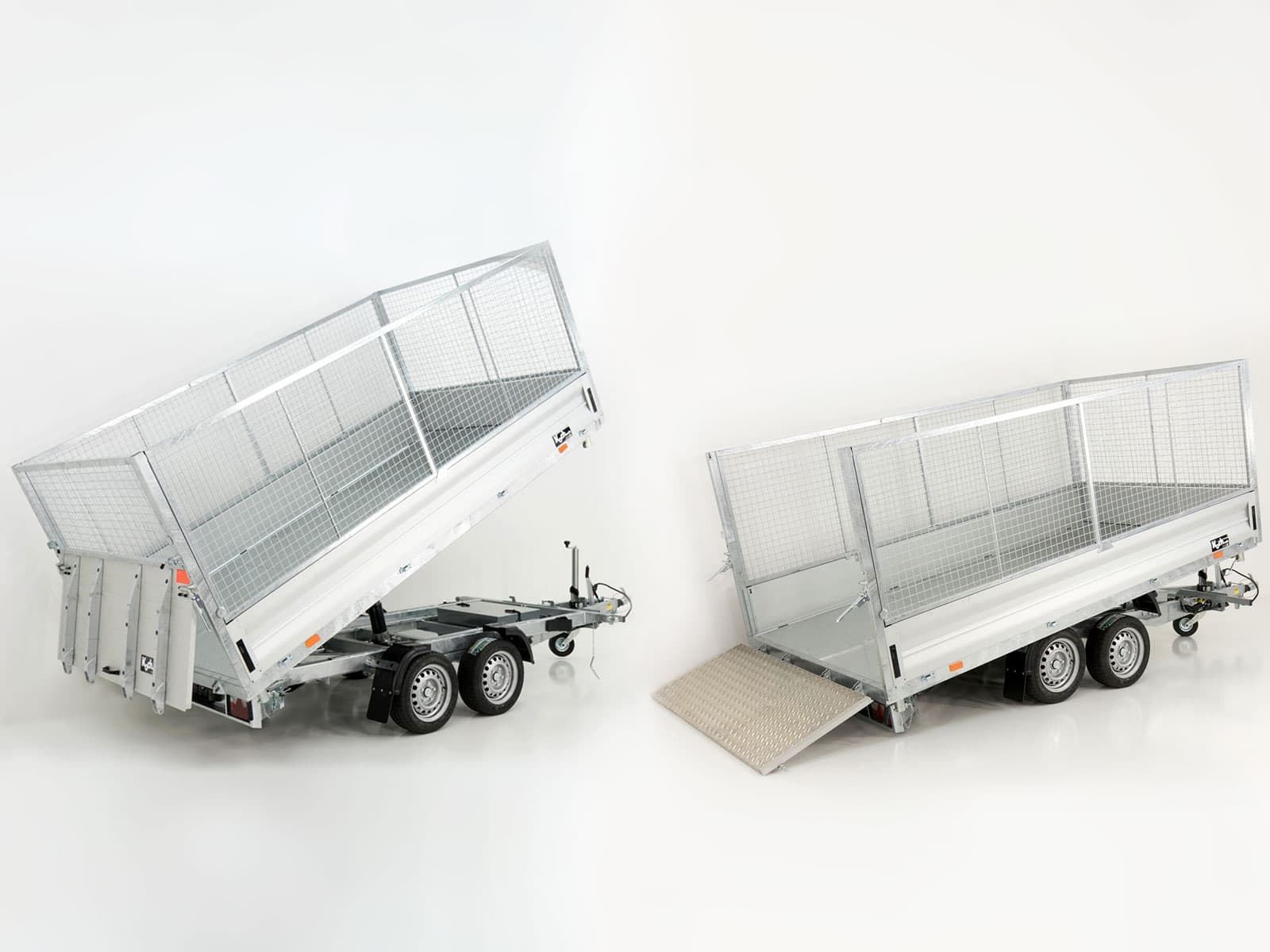 Vezeko Multidreiseitenkipper VMDK35.4 | 210x400cm 3,5t | Ladefläche kippbar | Gitteraufsatz-Neu