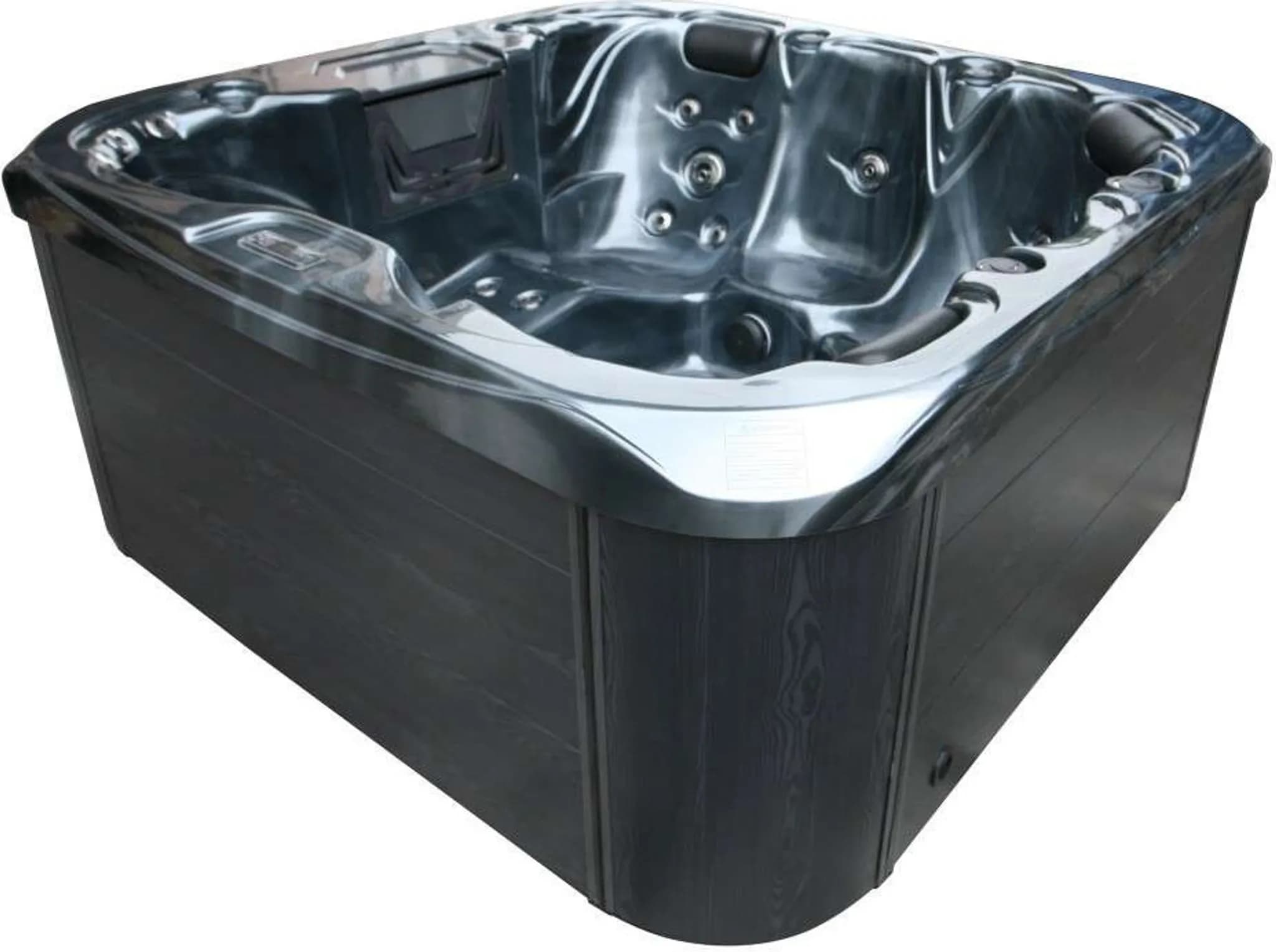 Outdoorwhirlpool TAHITI Pearl Shadow Grau inkl. Abdeckung und Stiege - 200 x 200 x 88cm