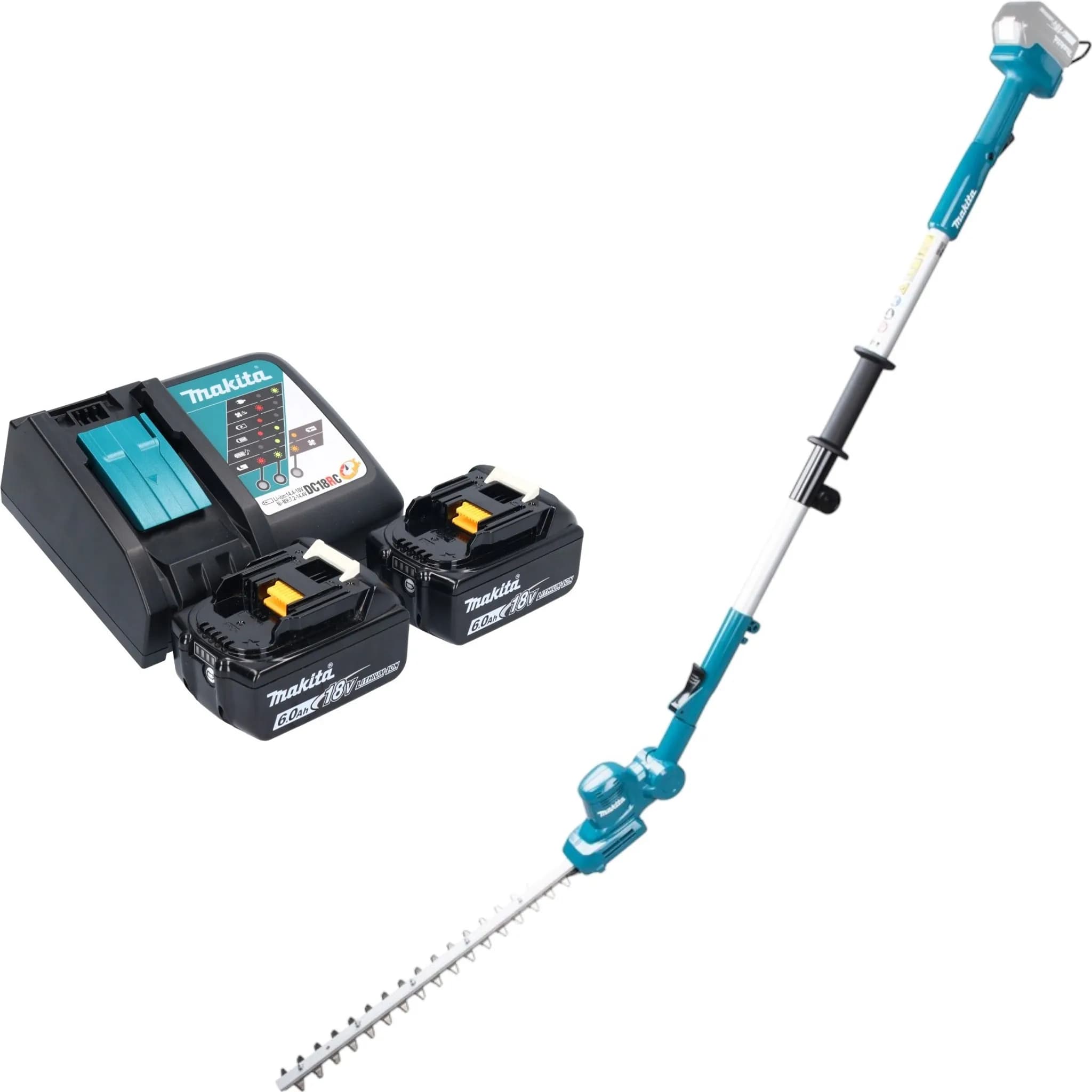 Makita DUN 461 WRG2 Akku Heckenschneider 18 V 46 cm + 2x Akku 6,0 Ah + Ladegerät