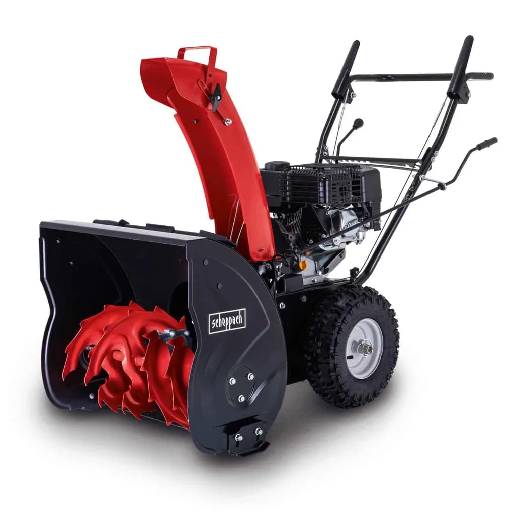 Scheppach Benzin-Schneefräse ST570 | 4-Takt-Benzinmotor mit 4,1 kW / 5,6 PS | 57cm Breite / 53,5 cm Höhe | 6 m Wurfweite | Radantrieb | 8 Gänge