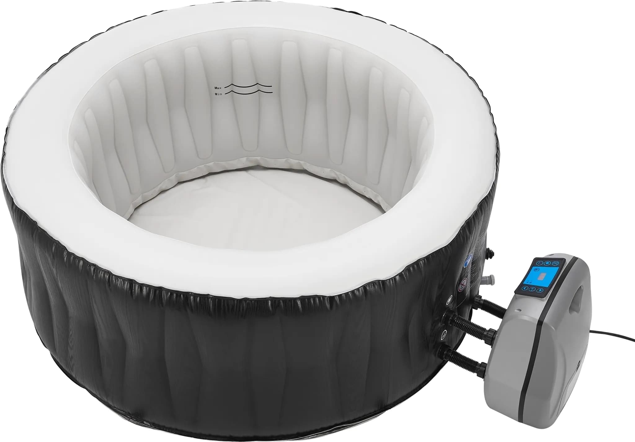 Outdoor Whirlpool aufblasbar ‘Carbone’ für 3 Personen beheizt 165 x 70 cm Schwarz