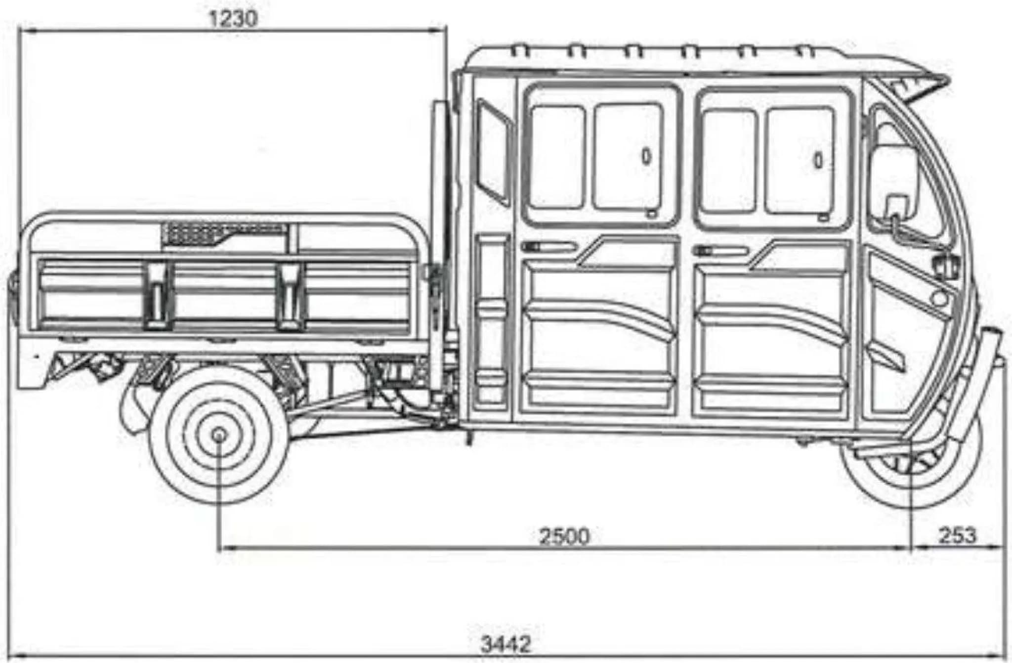Elektro Lastendreirad Urban Hopper Cargo Volt Pro Twin mit Doppelkabine 2-Sitzer Elektro Tuk Tuk, Steuerung:Lenker, Geschwindigkeit:25 km/h, Farbe:Rot