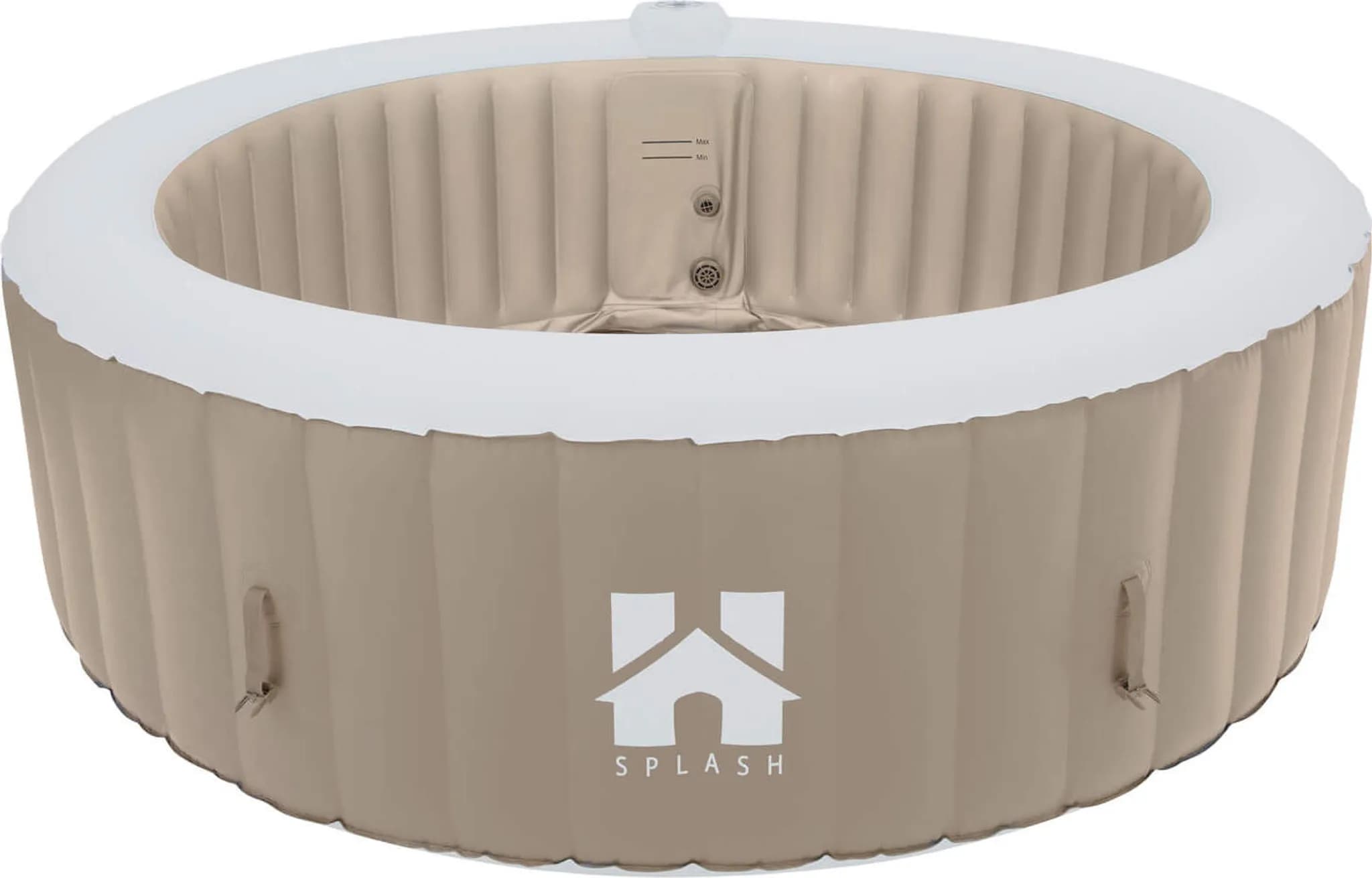 HOME DELUXE - Outdoor Whirlpool - SPLASH - Farbe: Beige - ⌀ 208 cm, Höhe 65 cm, 130 Luftdüsen - inkl. Abdeckung, Reparaturset, Filterset I Außen Whirl