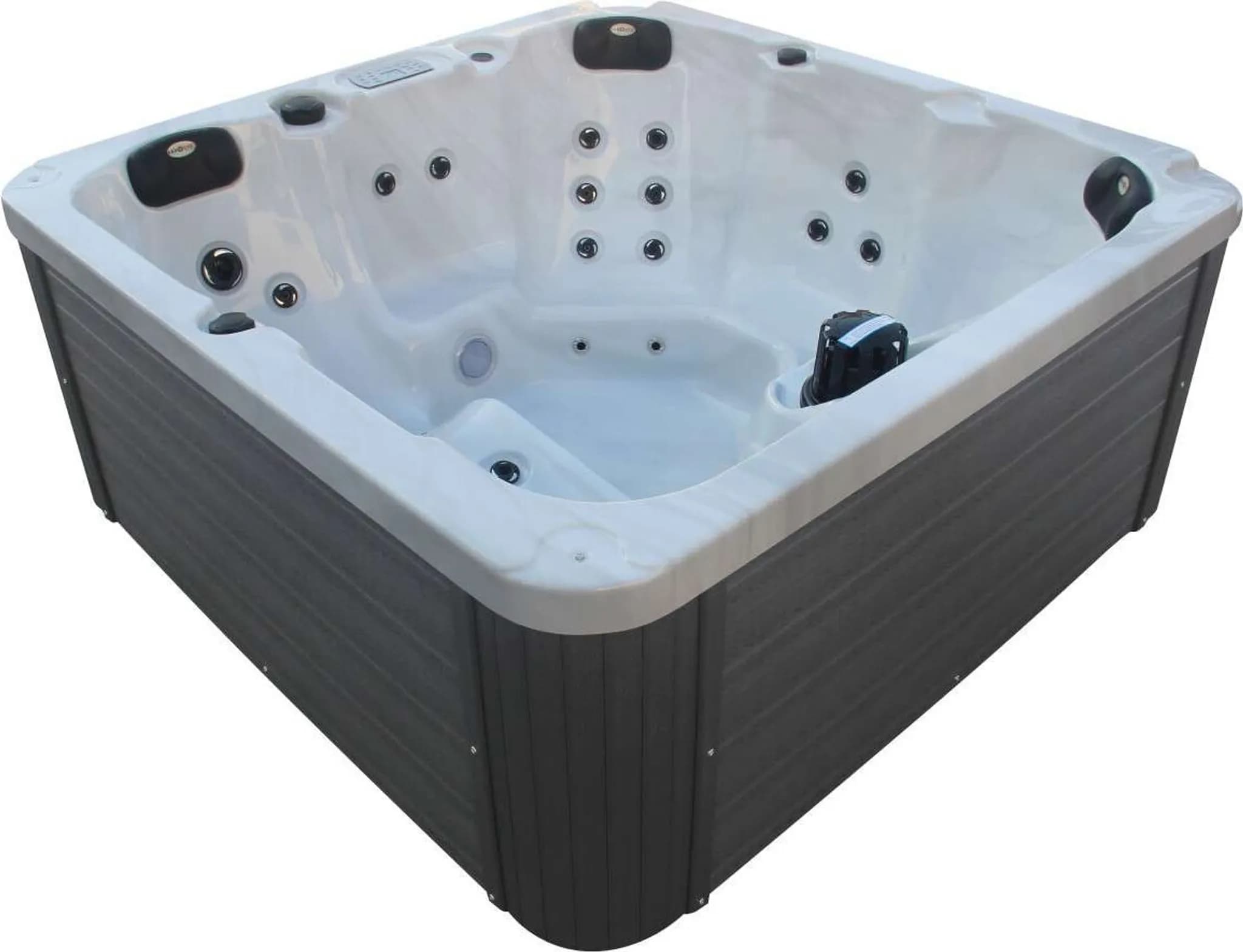 Outdoor Whirlpool Palma Weiß inkl. Abdeckung und Stiege - 190 x 190 x 86cm