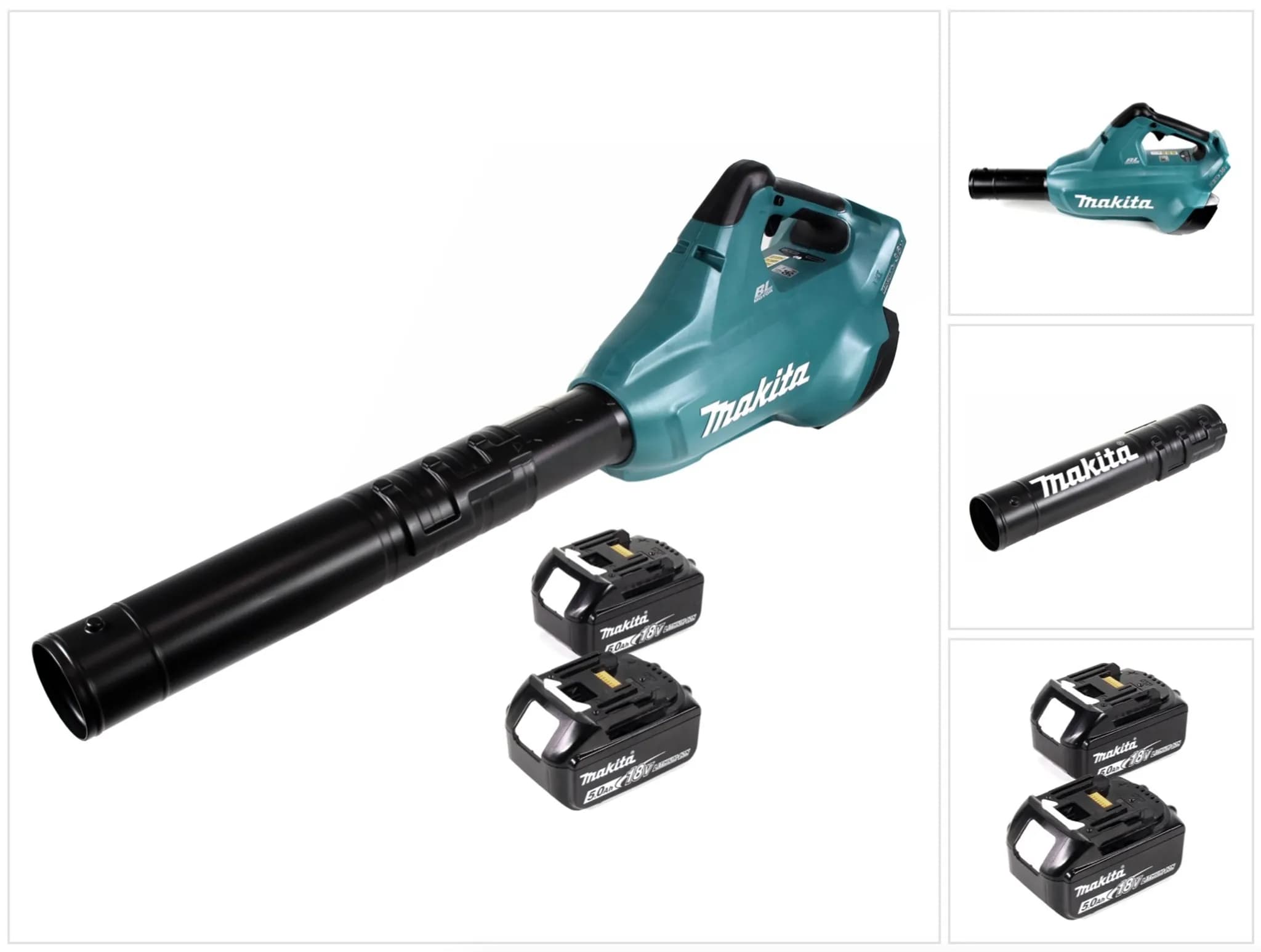 Makita DUB 362 T 2x18 Volt Akku Laubbläser Akku-Gebläse + 2x 5 Ah Akku - ohne Ladegerät