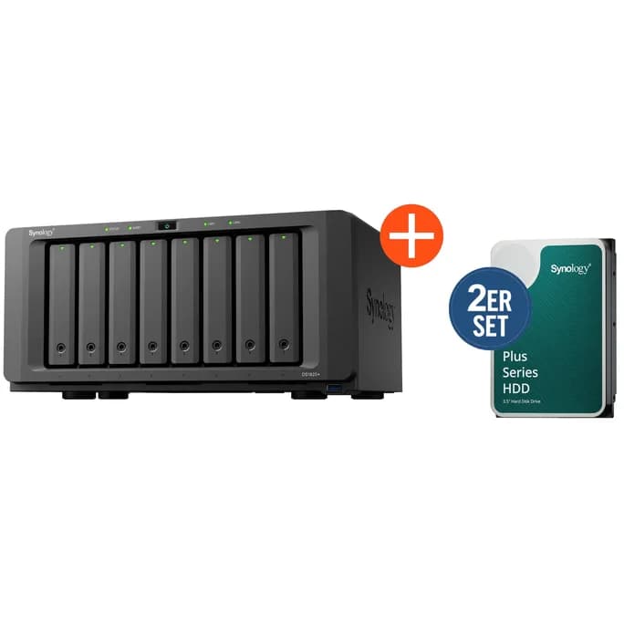 Synology Diskstation DS1825+ NAS System 8-Bay 16 TB inkl. 2x 8 TB Synology HDD HAT3320-8T