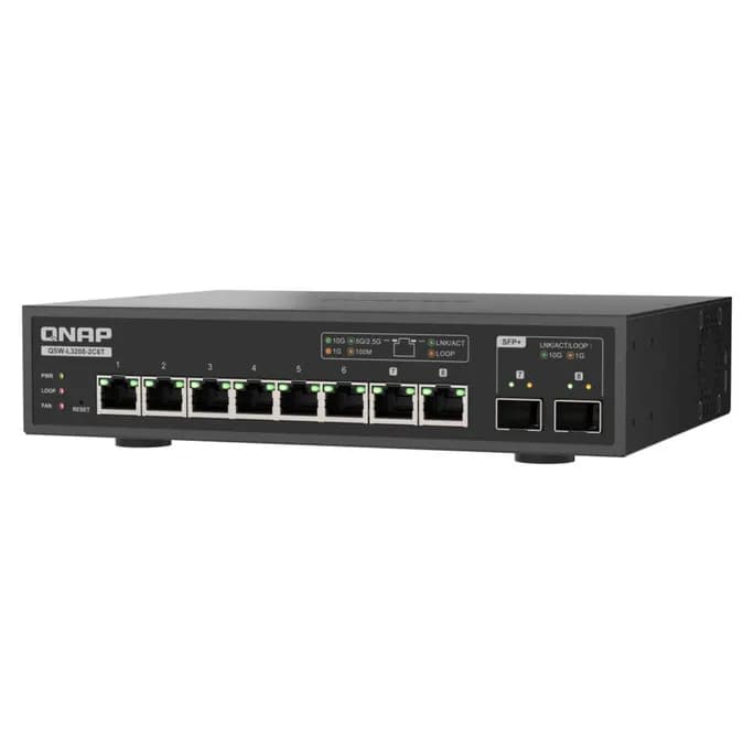 QNAP QSW-L3208-2C6T 6 ports 10GbE RJ45, 2ports 10G SFP+/ NBASE-T Combo Switch