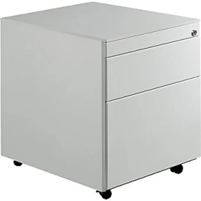 Schubladencontainer mit Rollen, 570x600, 1 Schub, 1 Hängereg., lichtgrau
