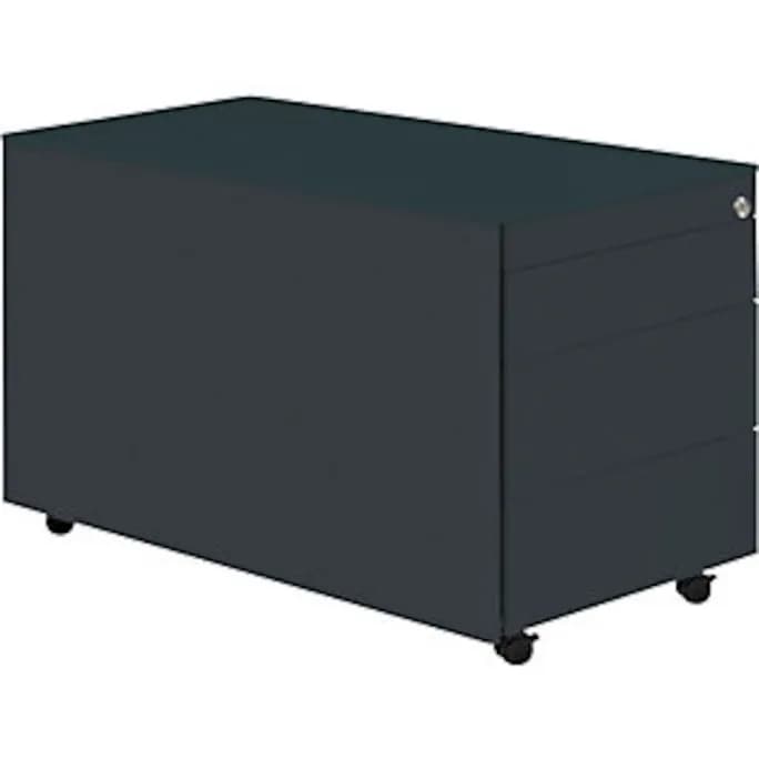 Schüberollcontainer, 520x800mm, Stahlpl., 3 Schübe, anthrazit/lichtgrau