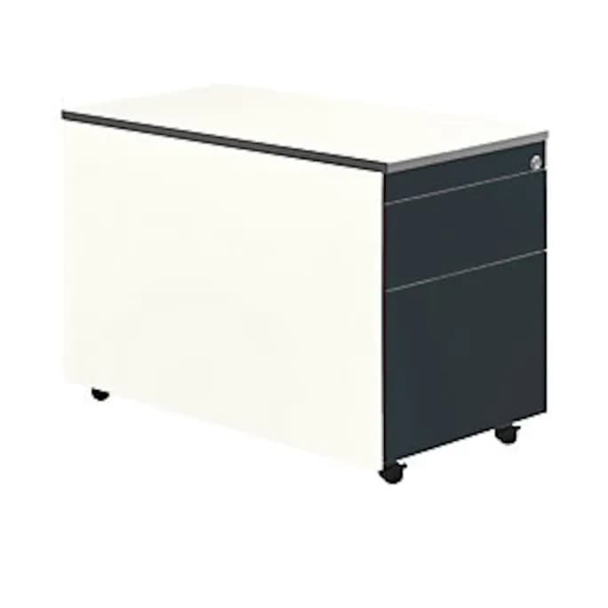 Schubladencontainer m.Rollen, 570x800, 1 Materials., 1 Hängereg, weiß/anthrazit