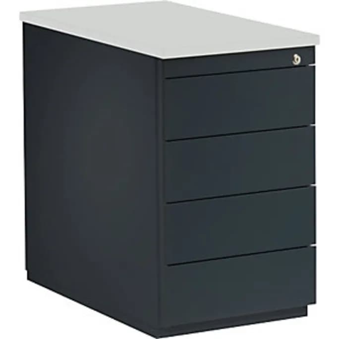 Schubladencontainer, 720x800, 4 Schubladen, anthrazit/ lichtgrau