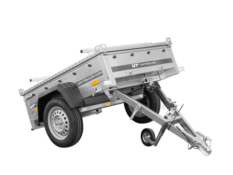 Unitrailer Deckelanhänger Garden Trailer 150 KIPP mit Alu-Deckel, 150 x 106 cm, 750 kg
