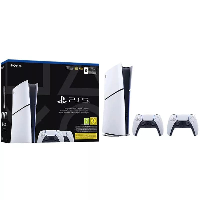 Consola Sony Playstation 5 – PS5 Slim Digital 825GB/ Incluye 2 Mandos Dual Sense/ Chassis E