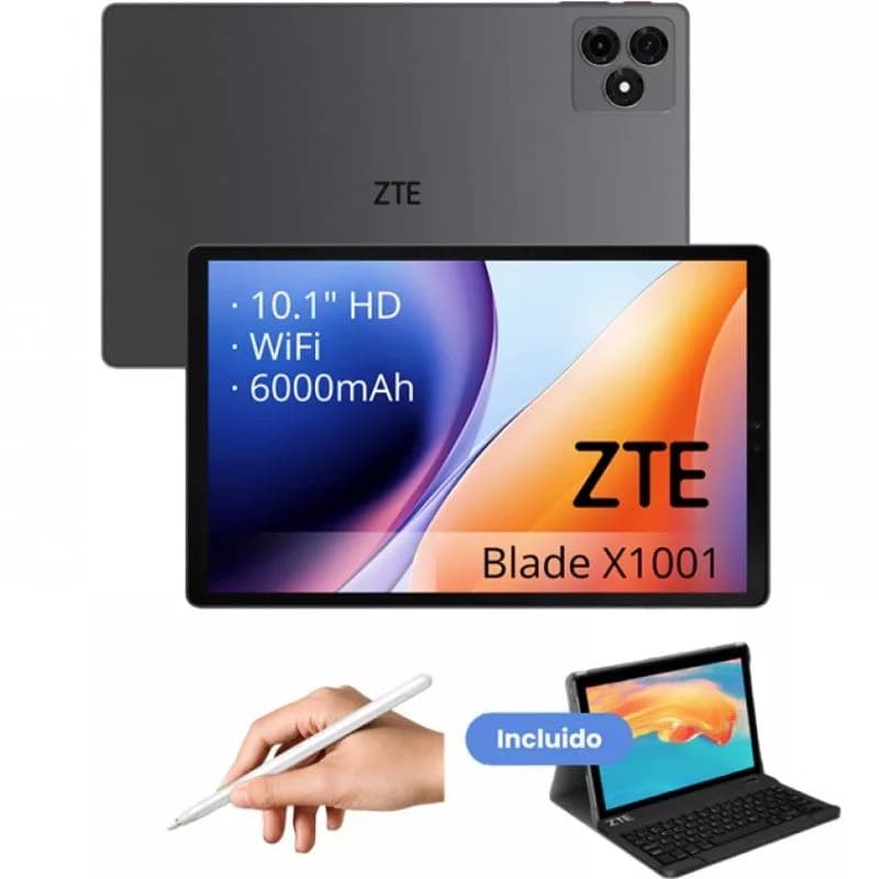 Tablet ZTE Tab Blade X1001W 10.1’/ 4GB/ 128GB/ Octacore/ Gris/ Incluye Teclado y Stylus Pen