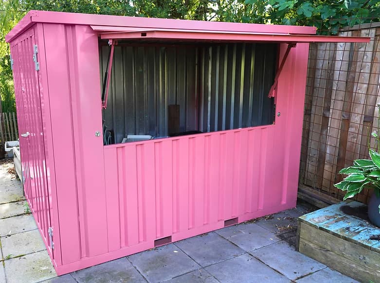 Container bar pliable 3 x 2 mètres Rose RAL 3014