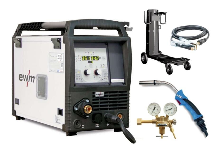 EWM MIG/MAG-Schweißanlage Picomig 355 puls TKM kompakt Set gasgekühlt 4 Meter Brenner mit Fahrwagen (Schweißgerät)