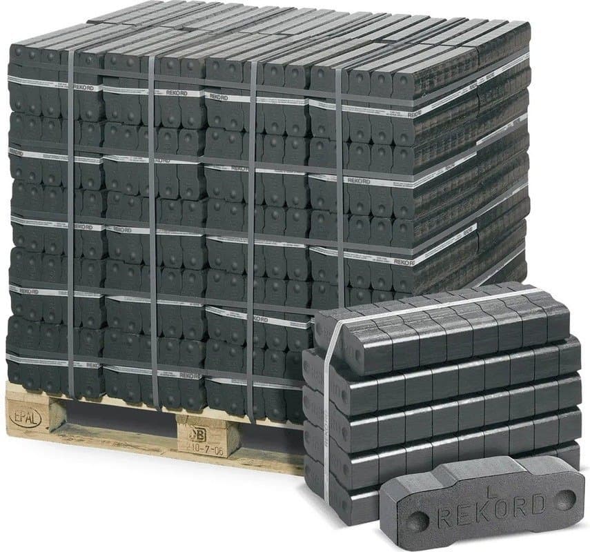 REKORD® Braunkohlebriketts – 1000 kg Palette (40 x 25 kg)