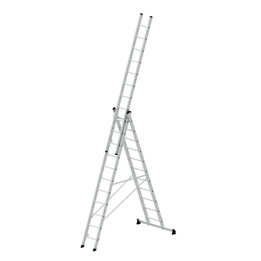 MUNK - Mehrzweckleiter 3-teilig mit nivello®-Traverse 3x11 Sprossen