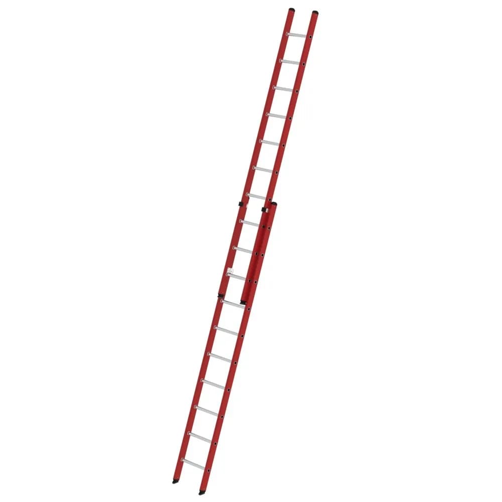 MUNK - Sprossen-Schiebeleiter 2-teilig GFK/Alu ohne Traverse 2x10 Sprossen