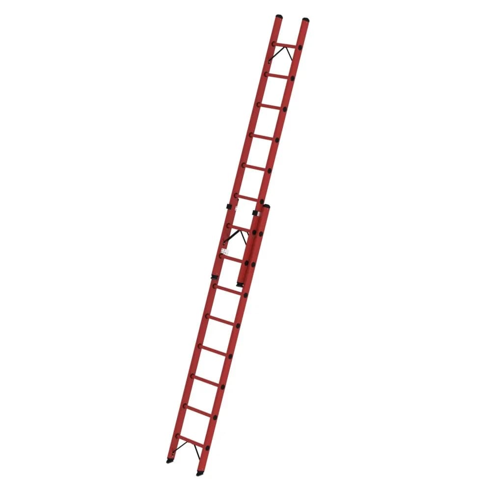 MUNK - Sprossen-Schiebeleiter GFK 2-teilig ohne Traverse 2x8 Sprossen