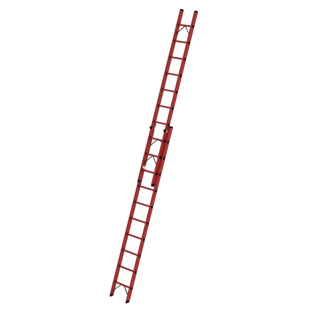 MUNK - Sprossen-Schiebeleiter GFK 2-teilig ohne Traverse 2x10 Sprossen