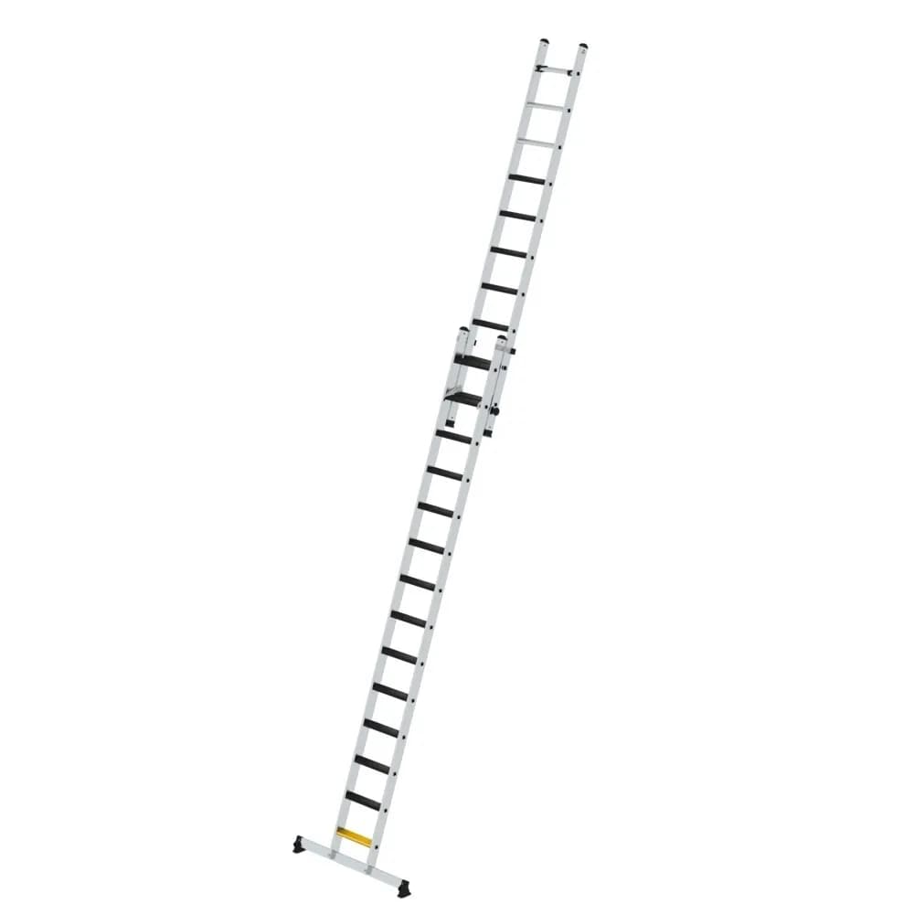 MUNK - Stufen-Schiebeleiter 2-teilig mit nivello-Traverse und clip-step R13 1x14 + 1x10