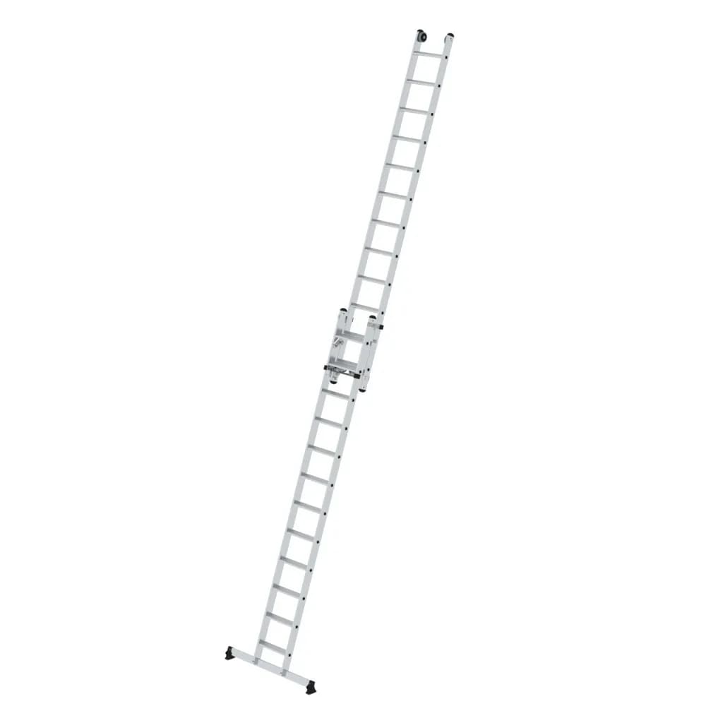 MUNK - Stufen-Seilzugleiter 2-teilig mit nivello® Traverse 2x12 Stufen