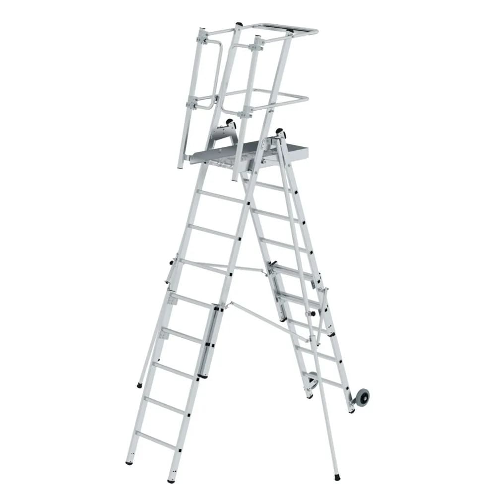 MUNK - Plattformleiter FlexxStep 6 Sprossen mit Teleskopaufsatz 3 Sprossen