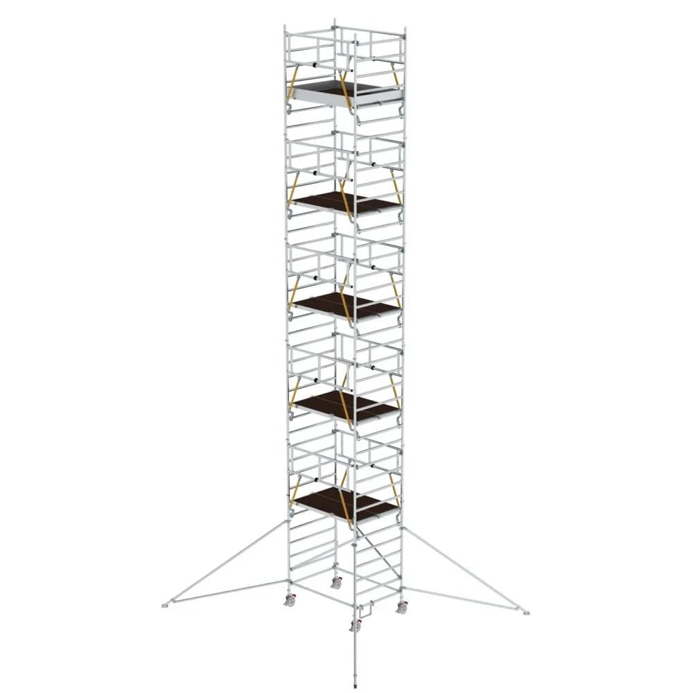 MUNK - Rollgerüst SG 1,35 x 1,80 m mit Ausleger & Doppel-Plattform Plattformhöhe 10,35