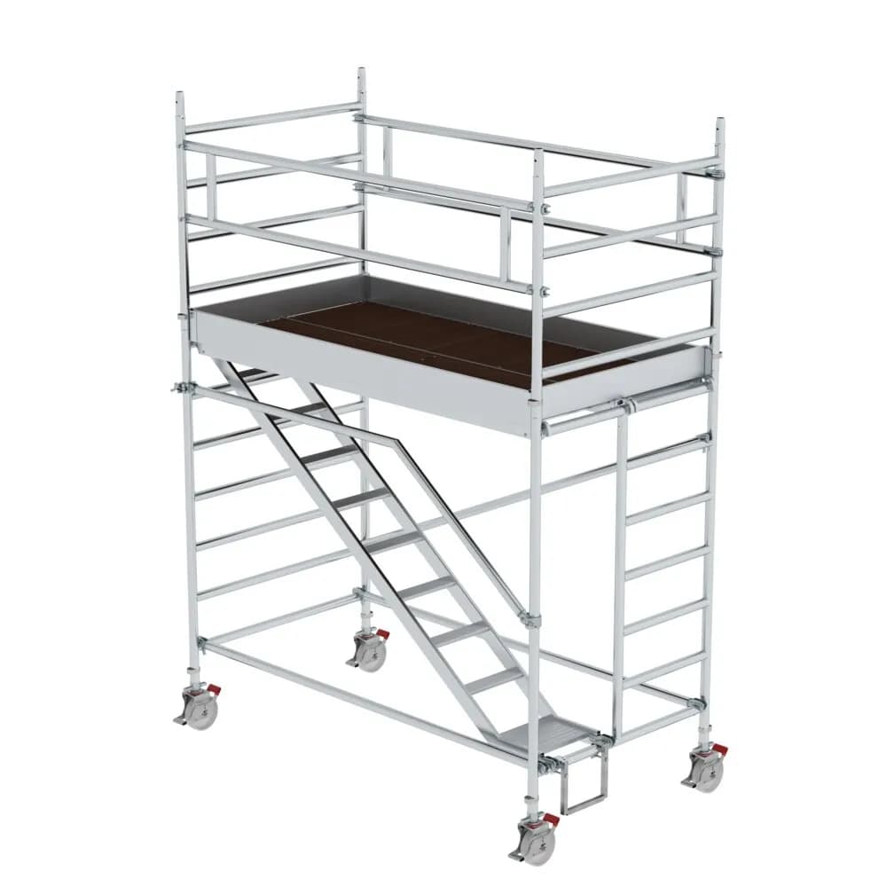 MUNK - Rollgerüst 1,35 x 2,45 m mit Schrägaufstiegen Plattformhöhe 2,51 m