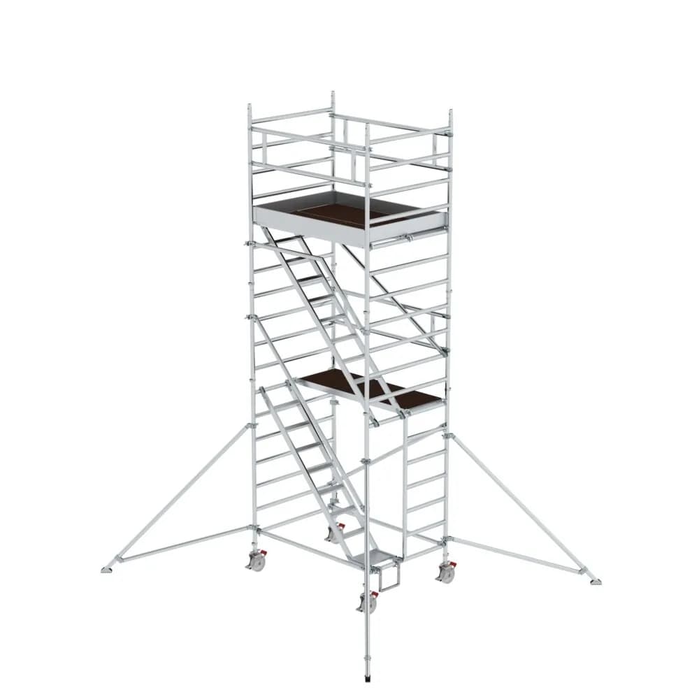 MUNK - Rollgerüst 1,35 x 1,80 m mit Schrägaufstiegen & Ausleger Plattformhöhe 4,47 m