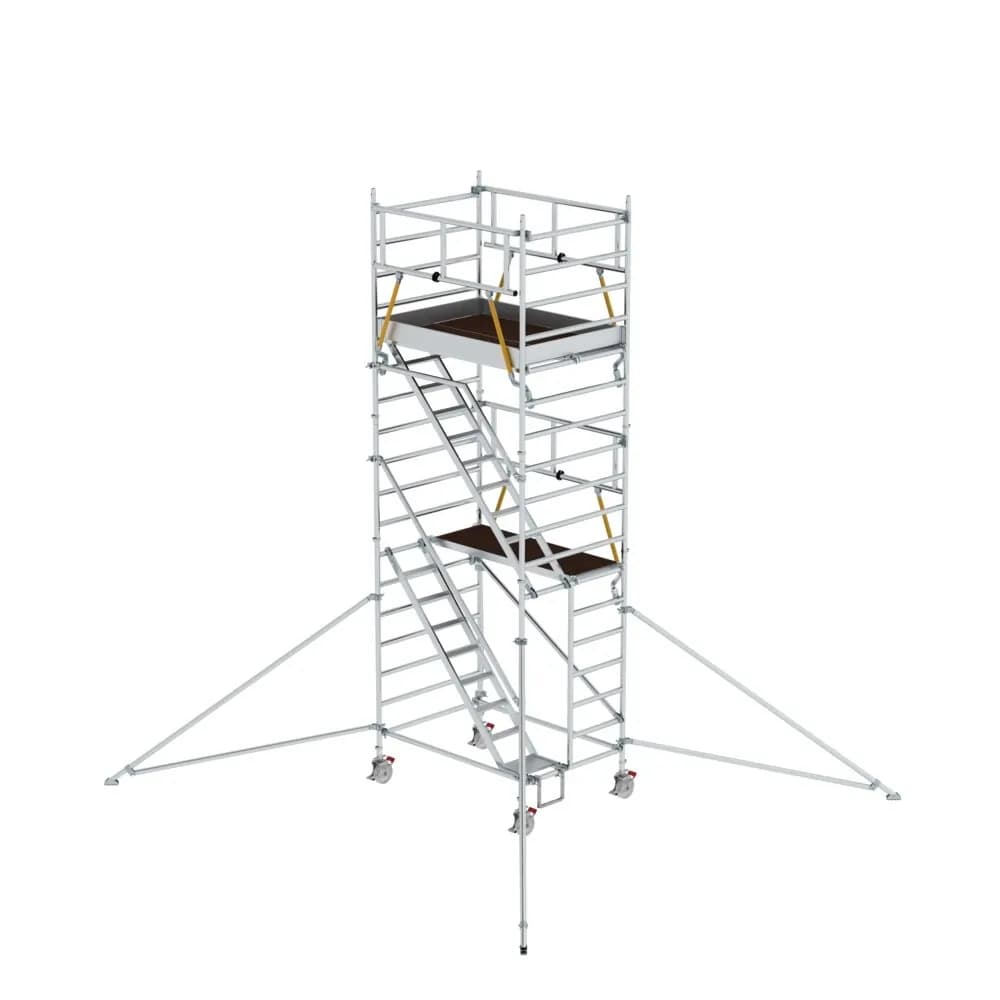MUNK - Rollgerüst SG 1,35 x 1,80 m mit Schrägaufstiegen & Ausleger Plattformhöhe 4,47 m