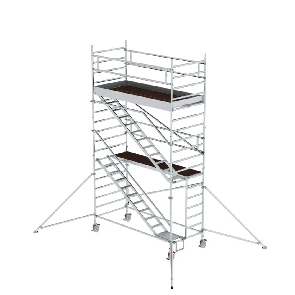 MUNK - Rollgerüst 1,35 x 3,0 m mit Schrägaufstiegen & Ausleger Plattformhöhe 4,47 m