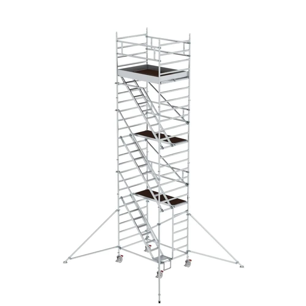 MUNK - Rollgerüst 1,35 x 1,80 m mit Schrägaufstiegen & Ausleger Plattformhöhe 6,43 m