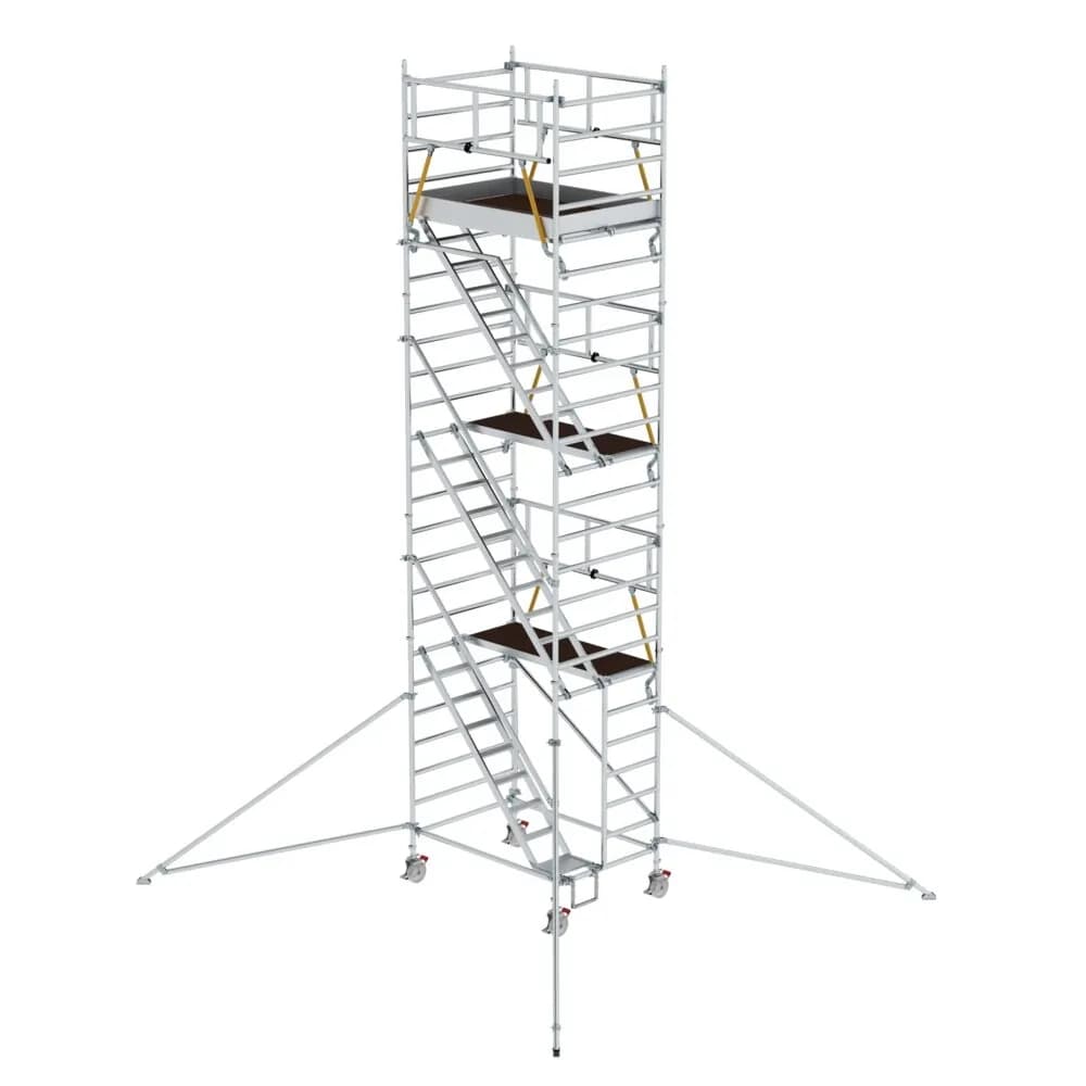 MUNK - Rollgerüst SG 1,35 x 1,80 m mit Schrägaufstiegen & Ausleger Plattformhöhe 6,43 m