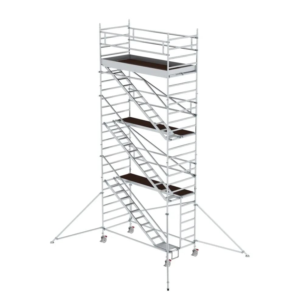 MUNK - Rollgerüst 1,35 x 3,0 m mit Schrägaufstiegen & Ausleger Plattformhöhe 6,43 m