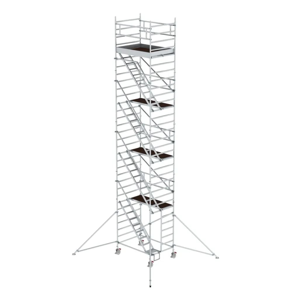 MUNK - Rollgerüst 1,35 x 1,80 m mit Schrägaufstiegen & Ausleger Plattformhöhe 8,39 m