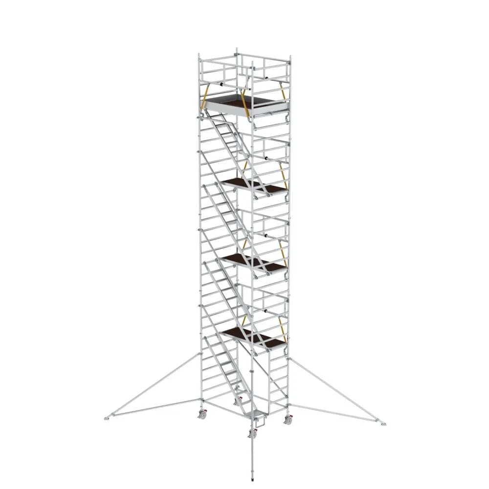 MUNK - Rollgerüst SG 1,35 x 1,80 m mit Schrägaufstiegen & Ausleger Plattformhöhe 8,39 m