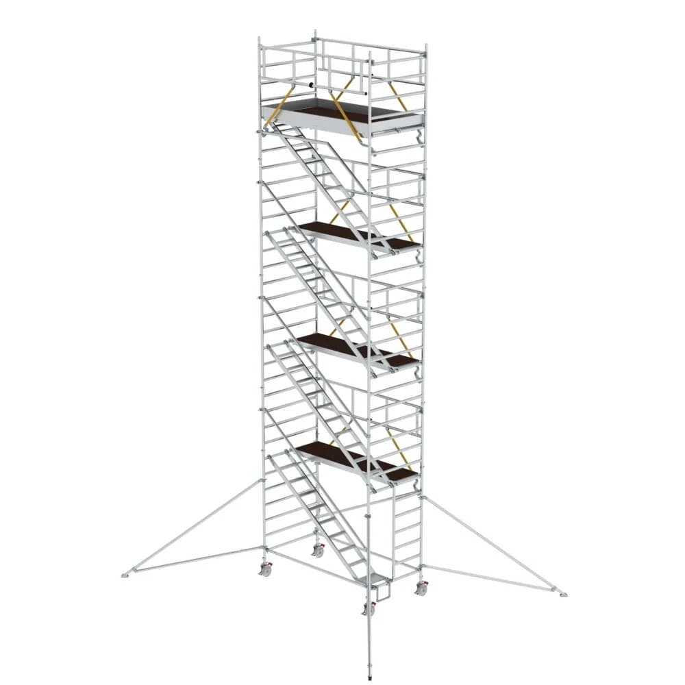 MUNK - Rollgerüst SG 1,35 x 2,45 m mit Schrägaufstiegen & Ausleger Plattformhöhe 8,39 m