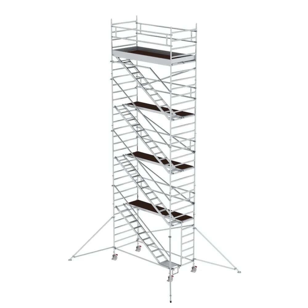 MUNK - Rollgerüst 1,35 x 3,0 m mit Schrägaufstiegen & Ausleger Plattformhöhe 8,39 m