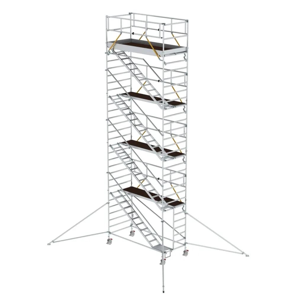 MUNK - Rollgerüst SG 1,35 x 3,0 m mit Schrägaufstiegen & Ausleger Plattformhöhe 8,39 m