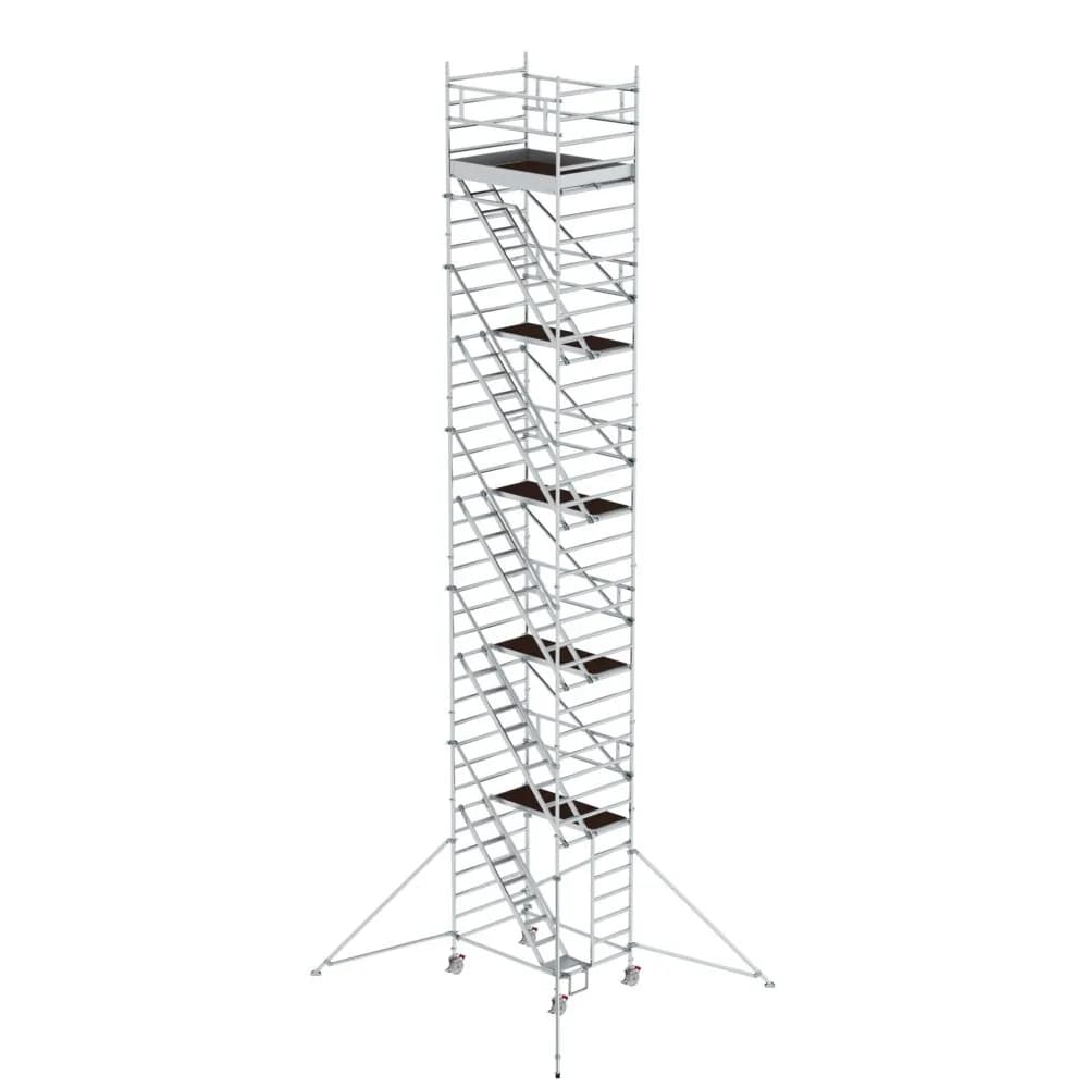 MUNK - Rollgerüst 1,35 x 1,80 m mit Schrägaufstiegen & Ausleger Plattformhöhe 10,35 m